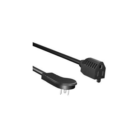 Cable Wholesale Extension Cord, 16 AWG, Indoor, 1 Outlets, 5-15R, Black, 5-15P, 1 ft 10W2-04301